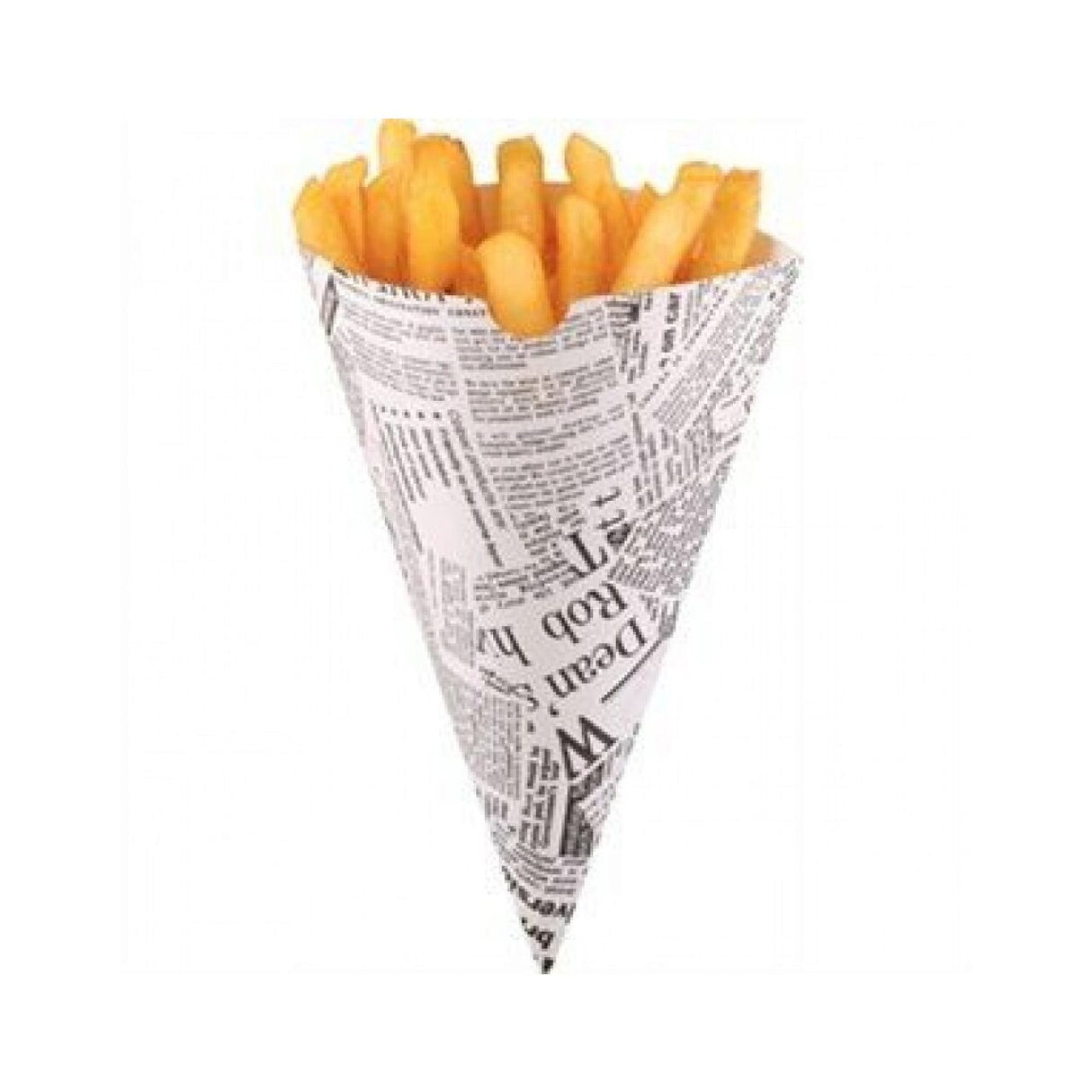 Set 500 foi hartie impermeabila grasime pentru servire cartofi prajiti / aperitive, Hendi, print tip ziar, 200x250 mm