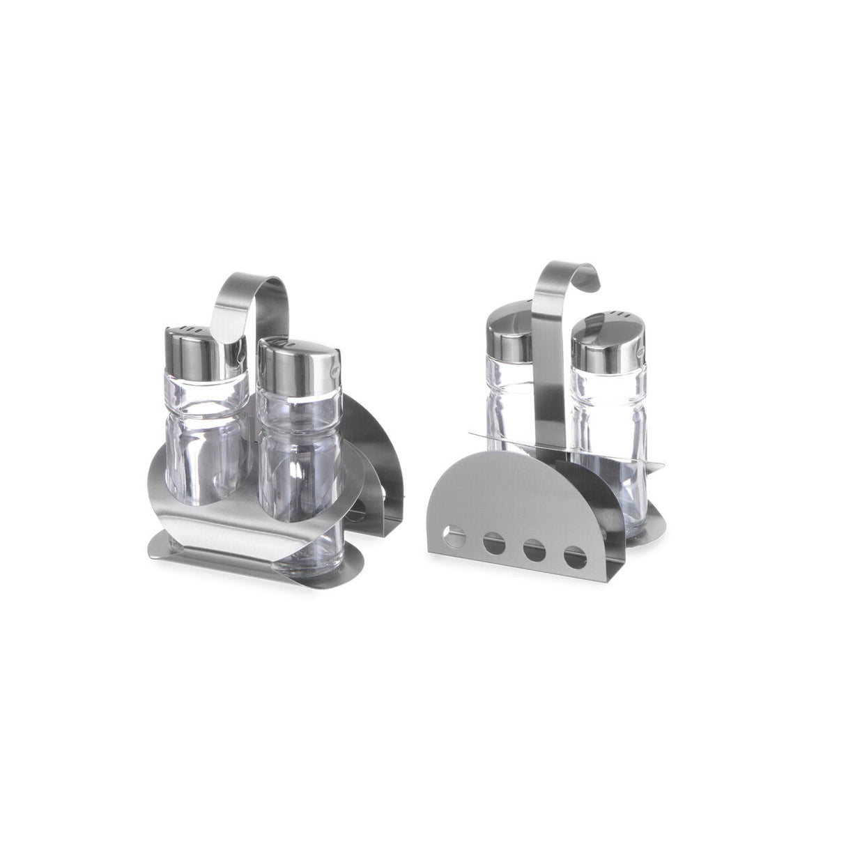Set condimente / oliviera, Hendi, 3 piese: sare, piper, suport servetele, 85x75x(H)115 mm.