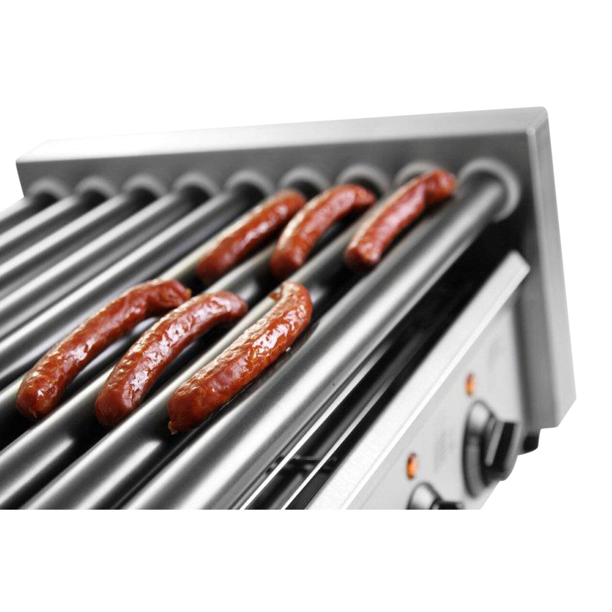 Grill tip rola pentru carnati, Inox, cu 7 role de latime 42 cm, 740 W, Hendi, strad anti-aderent, temperatura reglabila pana la 150 C