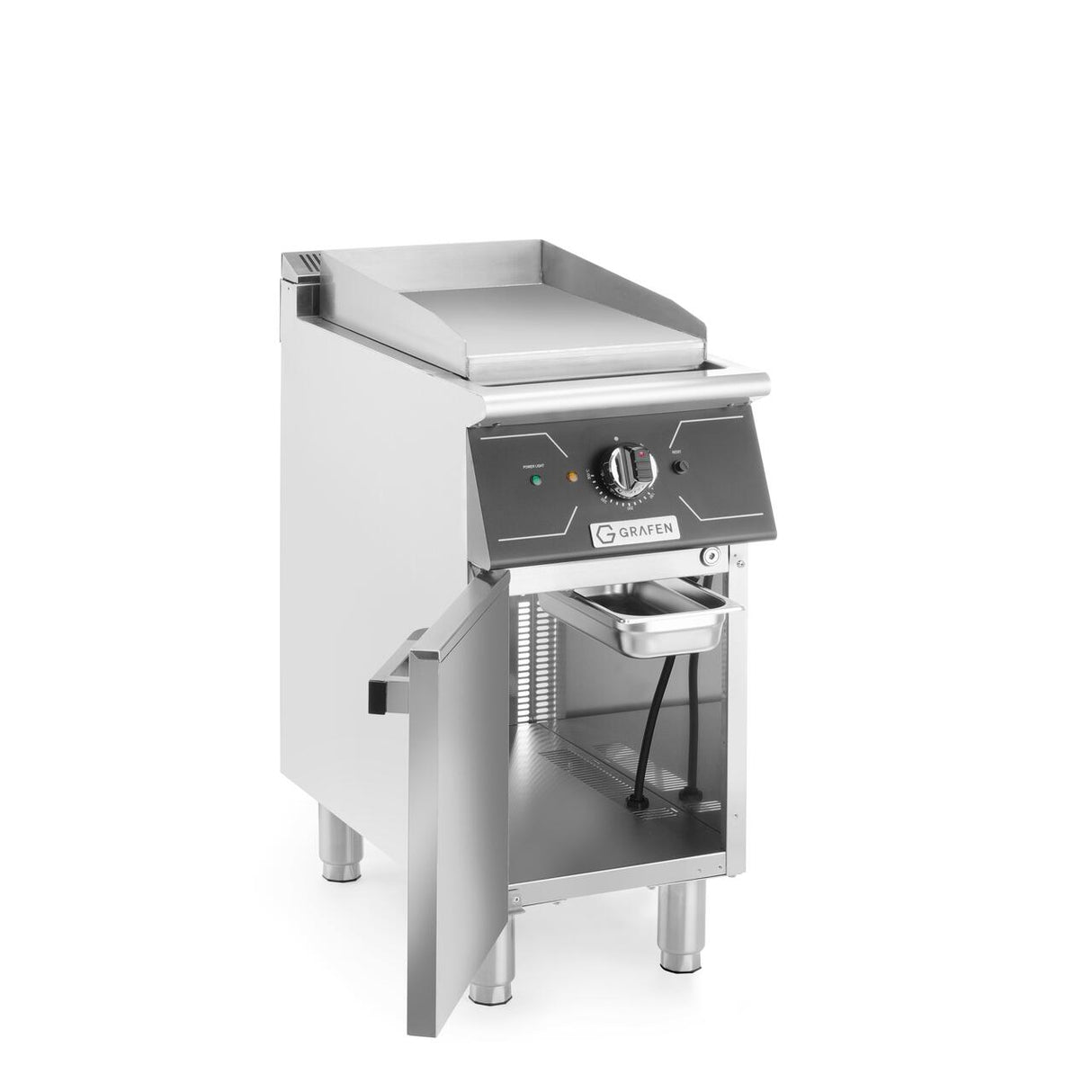 Grill electric neted cu spatiu de depozitare, 4,5Kw, 400V,400x700x(H)850+90 mm