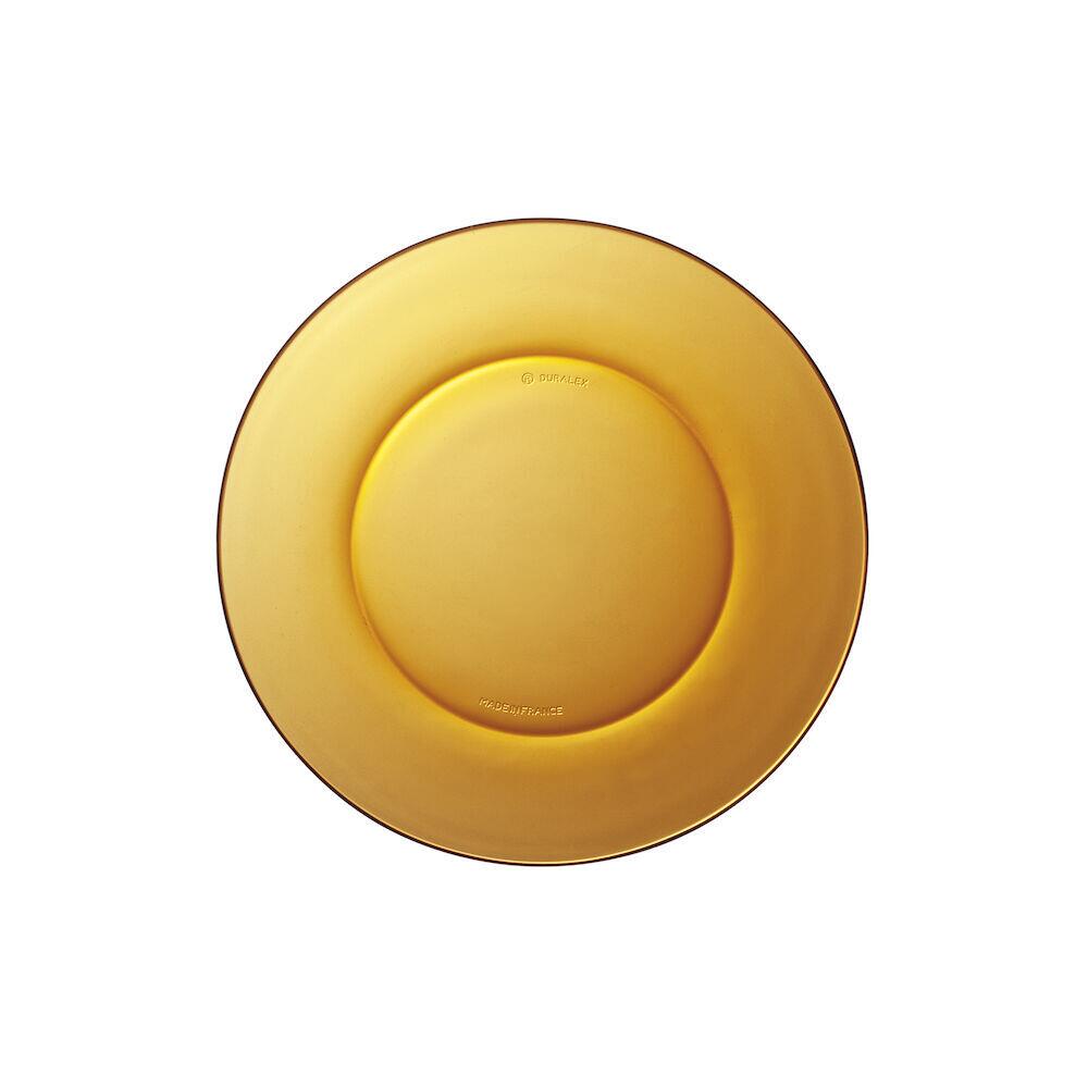 Farfurie plata Lys Amber din sticla, Duralex, set 1 buc. ø190x(H)20 mm