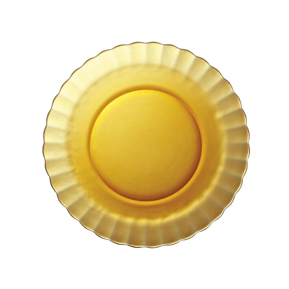Farfurie plata Picardie Amber ,din sticla, Duralex, set 1 buc.ø230x(H)20mm