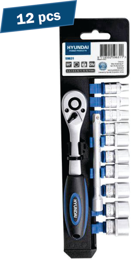 Set 12 chei clichet tubulare 1/4 HYUNDAI HY-59631