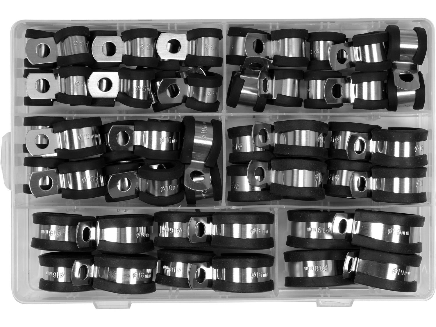 SET CLEME OTEL YATO YT-067834 INOXIDABIL CU CAUCIUC, 54 BUC