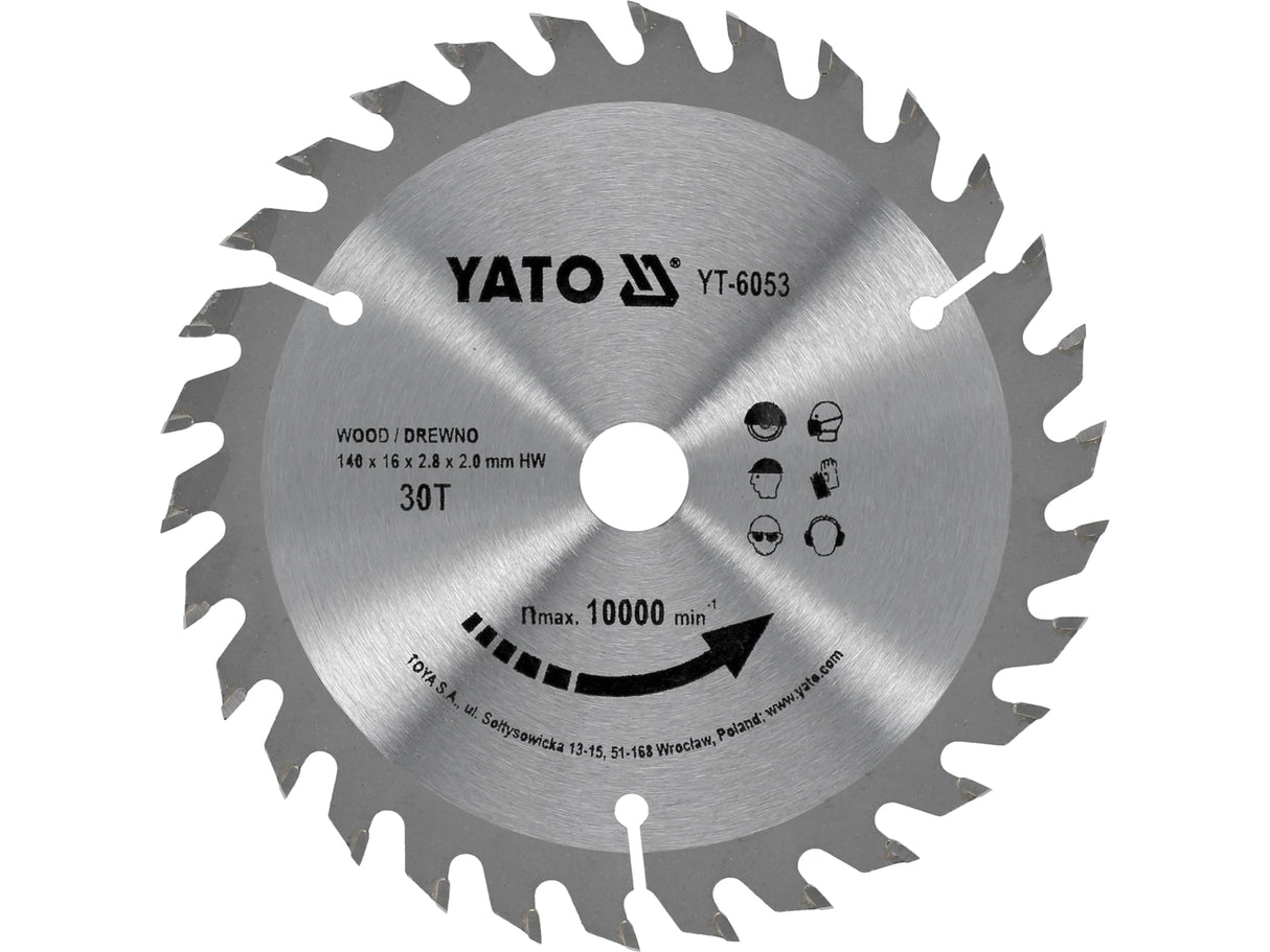 DISC FIERASTRAU WOLFRAM YATO YT-6053 PENTRU LEMN 140X30TX16MM