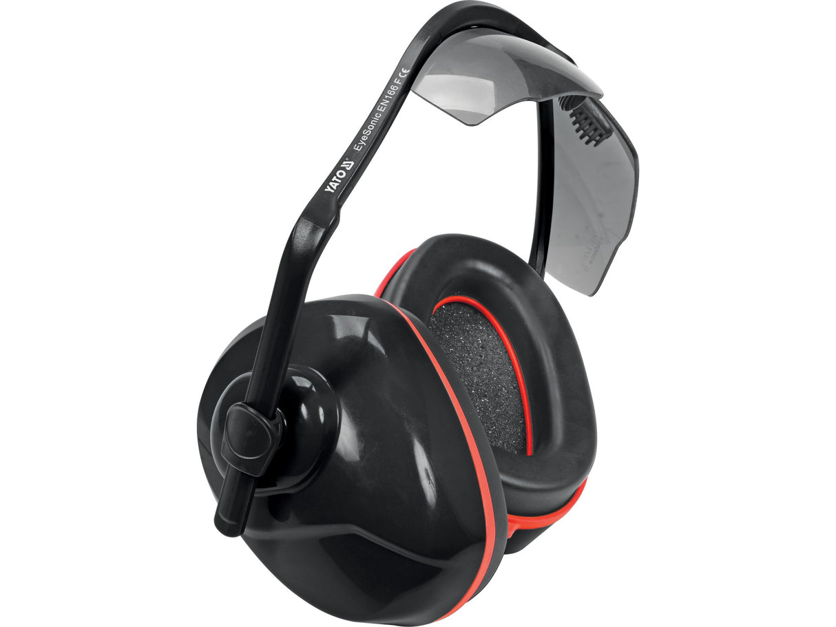 CASTI ANTIFONICE, CU YATO YT-74635 OCHELARI PROTECTIE INTEGRATI, LENTILA GRI