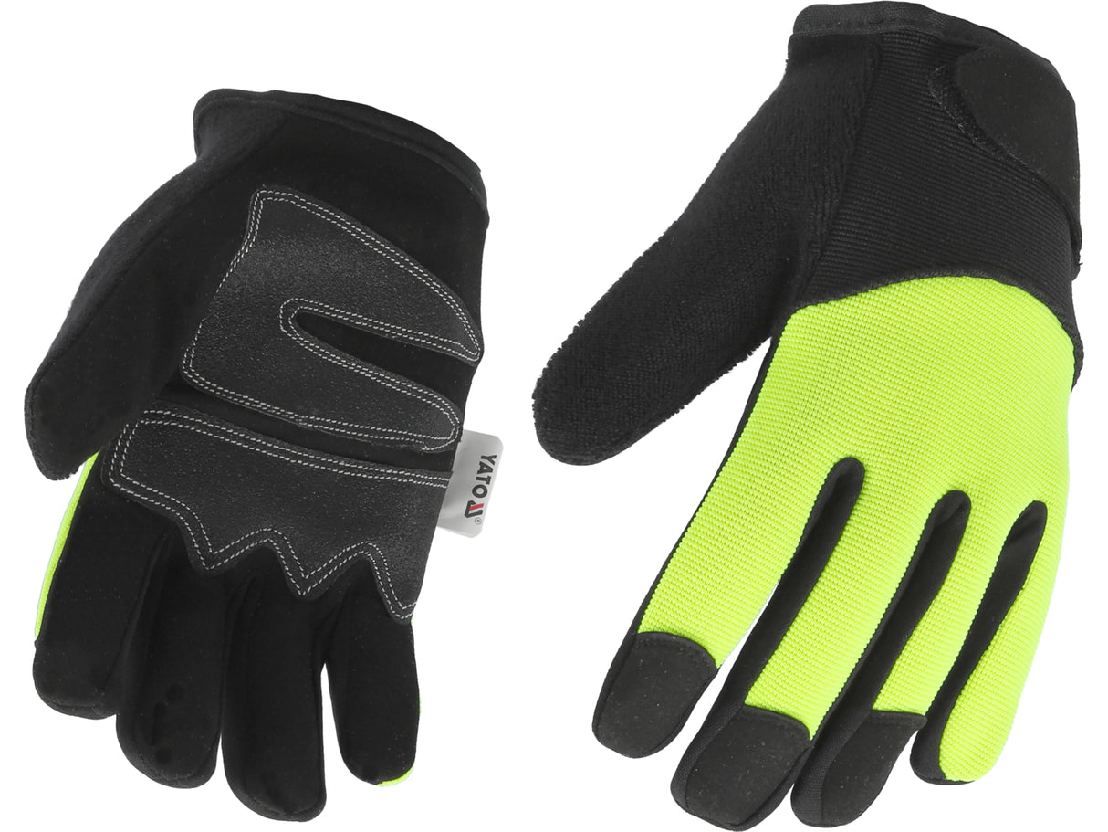 YATO YT-74654 SZINTETIKUS BŐR MUNKAKESSZTYŰ, SÁRGA/FEKETE, 8-AS MÉRET