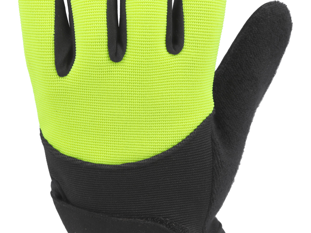 YATO YT-74654 SZINTETIKUS BŐR MUNKAKESSZTYŰ, SÁRGA/FEKETE, 8-AS MÉRET