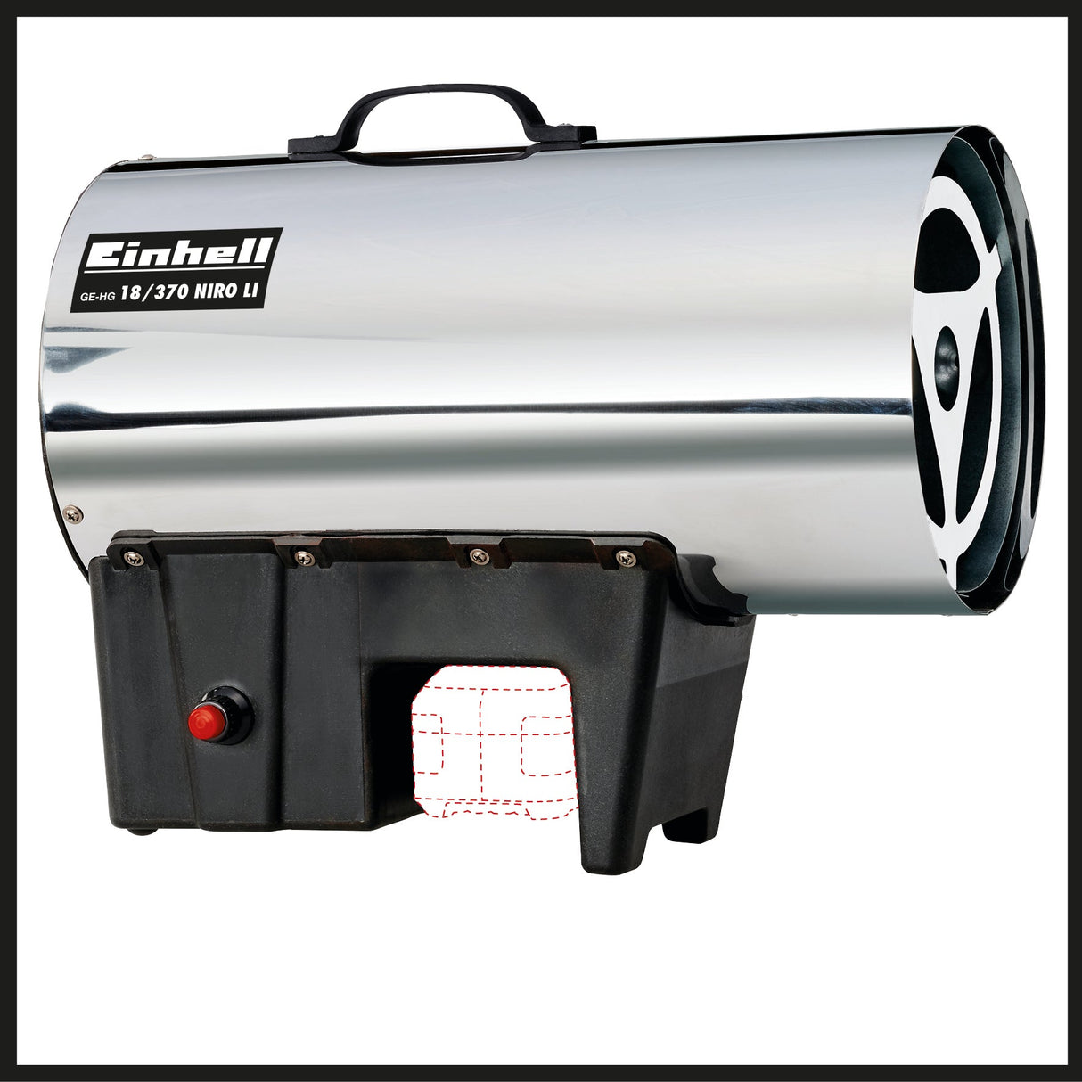 Aeroterma de aer cald pe acumulator Einhell GE - HG 18/370 Niro Li - Solo PXC (Li - ion, 37 kW, carcasa din tabla de otel inoxidabil, aprindere piezo, electrovalva, fara acumulator sau incarcator Einhell - scule electrice si unelte profesionale - BricoMart