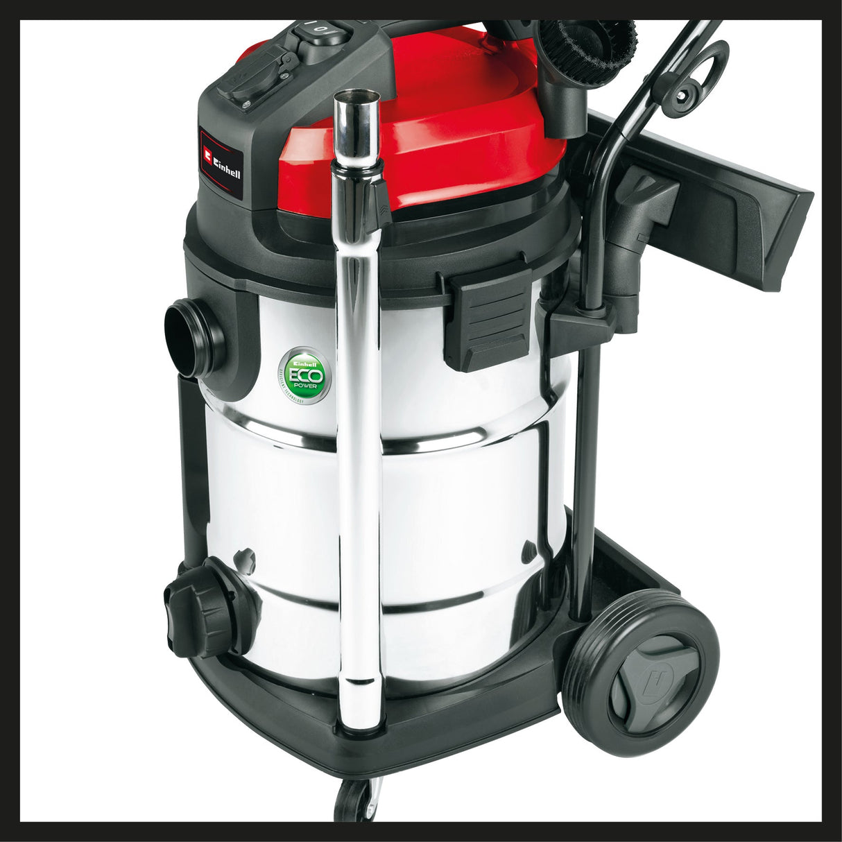 Aspirator umed/uscat Einhell TE - VC 2230 SA (tehnologie ECO, 1150 W, rezervor din otel inoxidabil, surub de scurgere a apei, racord de suflare pentru curatare prin suflare, regulator de aspiratie, suport pentru accesorii, inclusiv Einhell - scule electrice si unelte profesionale - BricoMart
