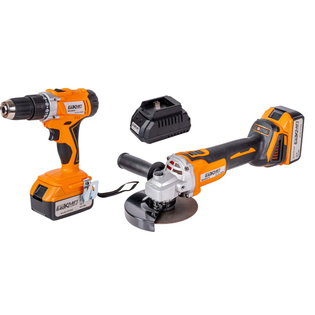 BAUKRAFT Polizor ungh. si mas. gaurit cu percutie 18V 2x4Ah BK - AGCDL2 Motor fără perii pentru o eficiență mai mare și o durată de viață mai lungă. Cei doi acumulatori de 4Ah asigură un timp Baukraft - scule electrice si unelte profesionale - BricoMart