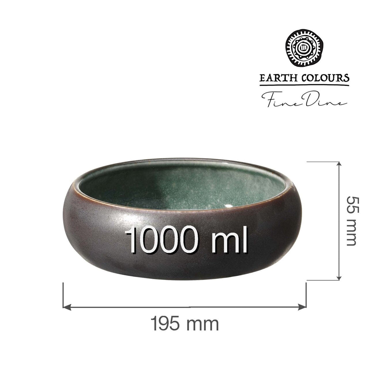 Bol Goro Brown Green 195mm, 1000ml, Fine Dine