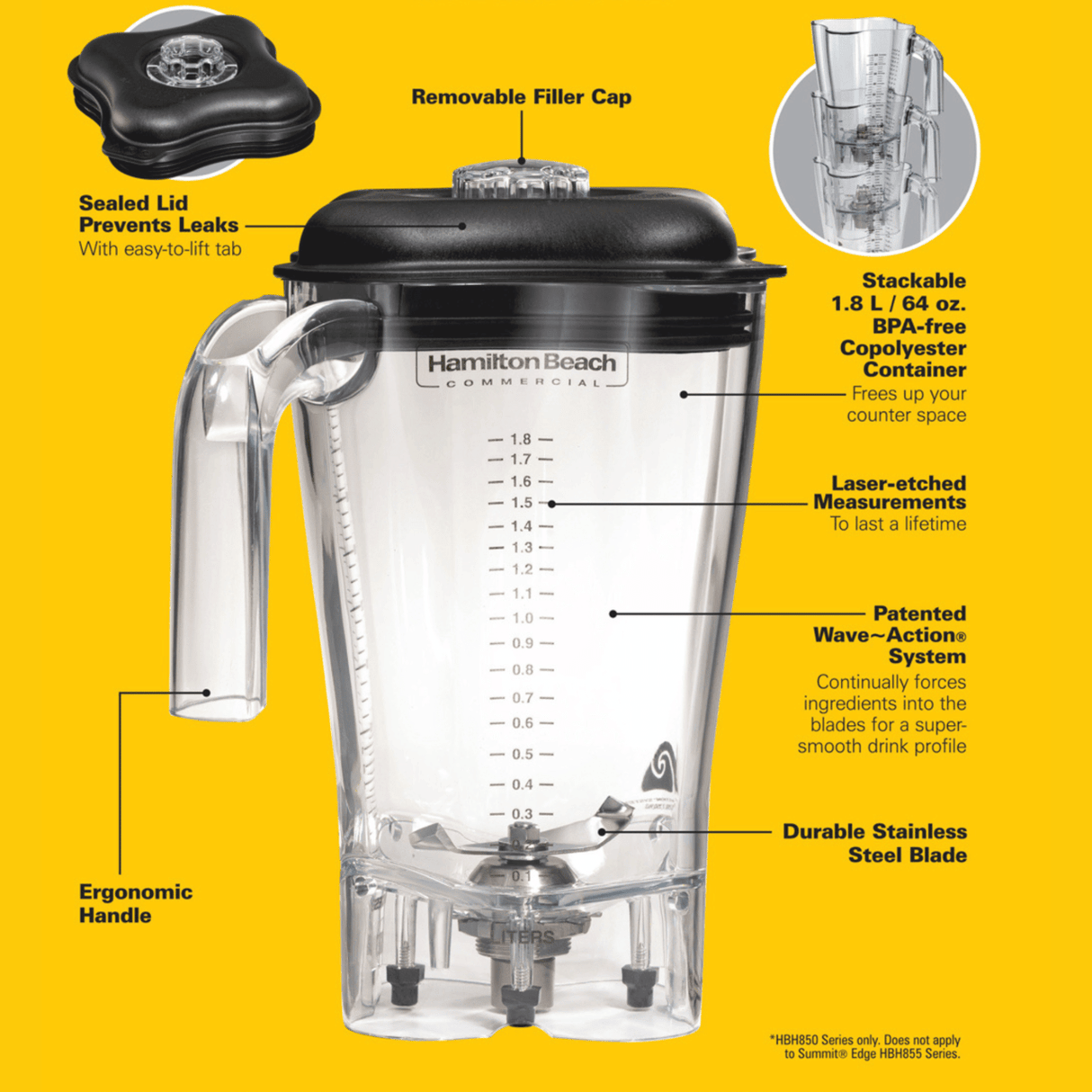 Cană din copoliester pentru HBF600R-CE, Hamilton Beach Commercial, 1,8 l, transparentă