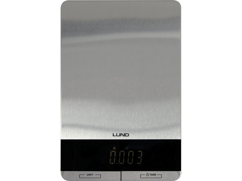 CANTAR DE BUCATARIE, OTEL INOXIDABIL, 15X22.5X1.5CM Lund 68362 - 5 kg, 5000 g, 1g, 56 x 25 mm Lund - scule electrice si unelte profesionale - BricoMart