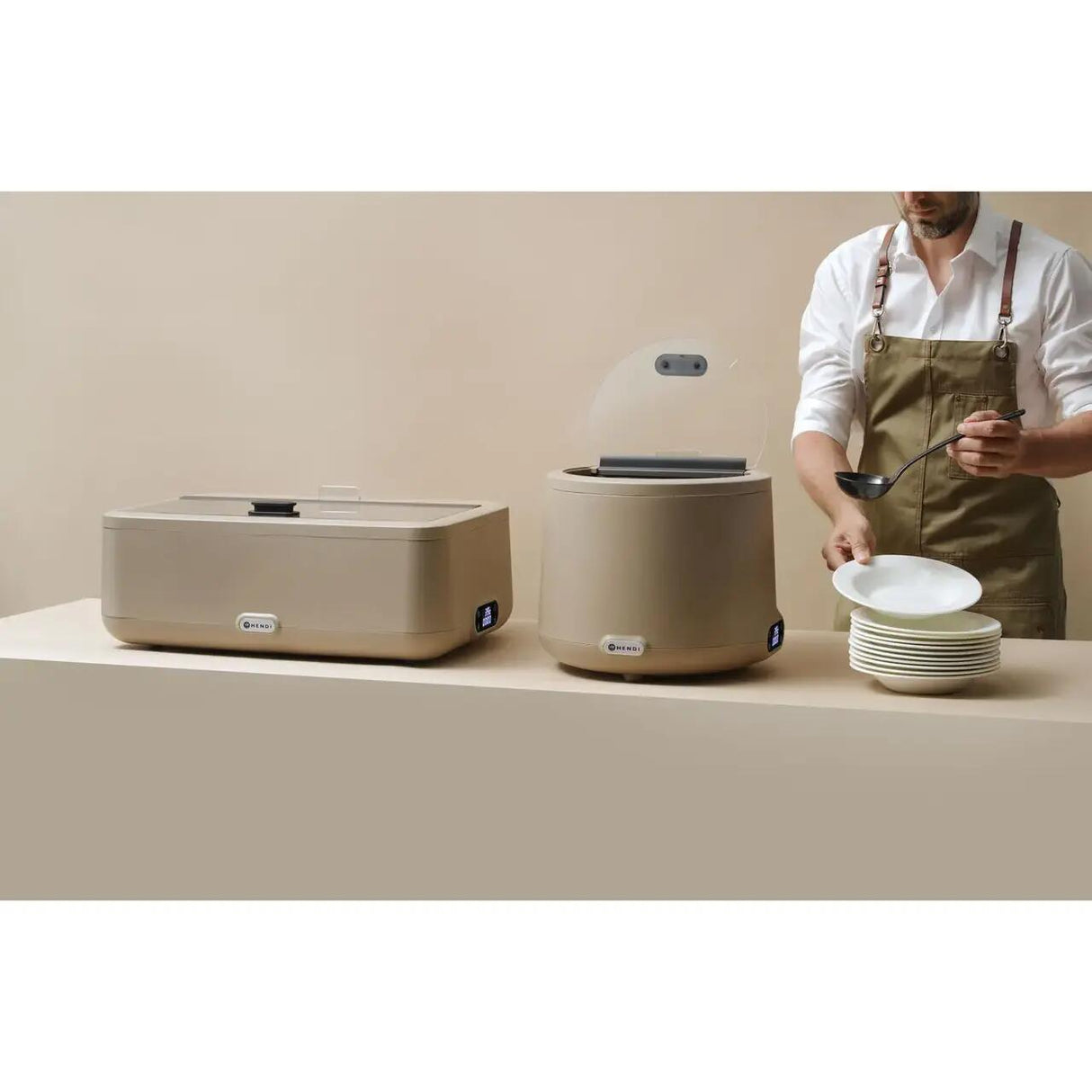Chafing dish HENDI UNIQ, Bej,220-240V/700W, 607x402x(H)245mm