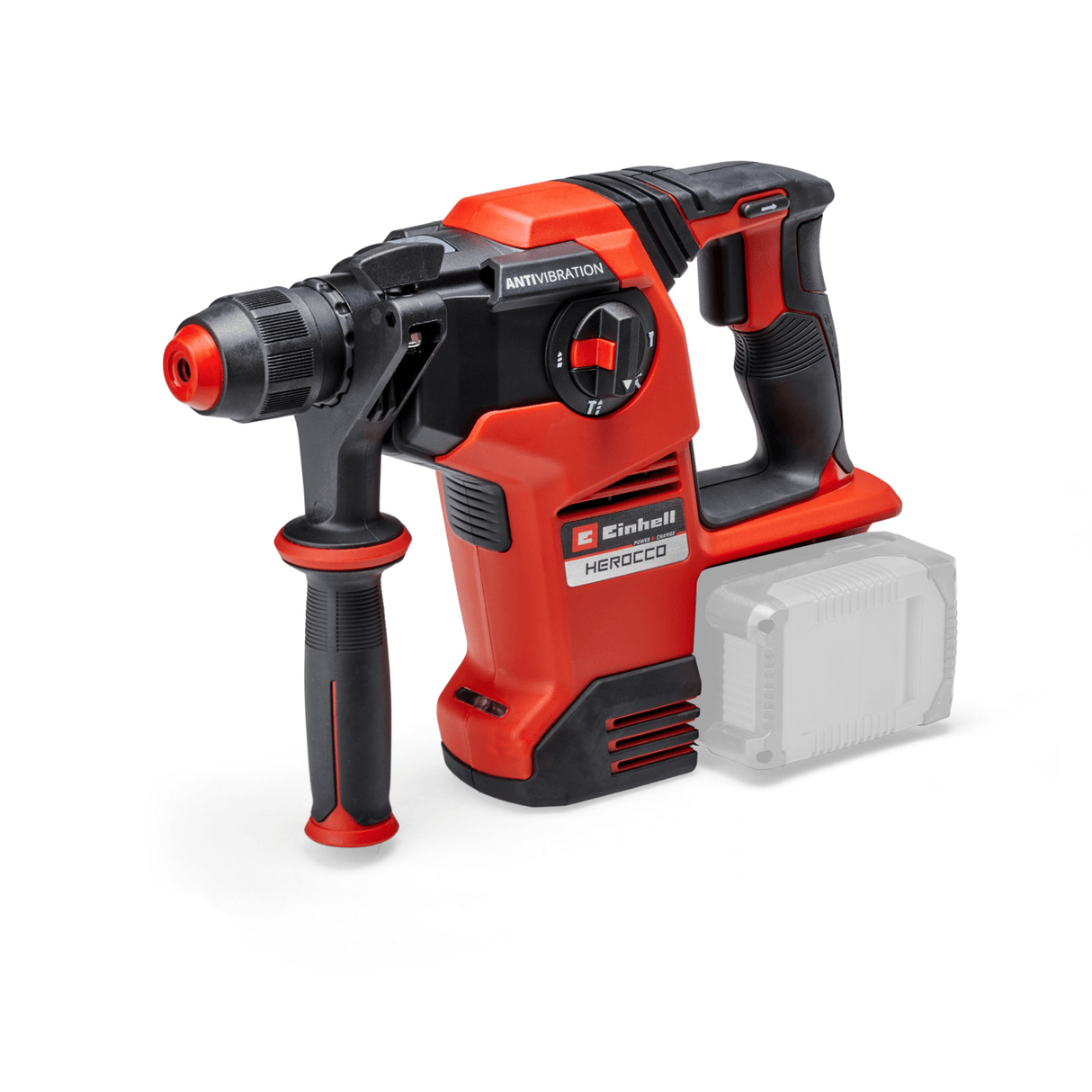Ciocan rotopercutor pe acumulator Einhell Herocco 36/28 Power X - Change, pachet dublu, gaurire/gaurire cu ciocan/daltuire cu/fara mecanism de blocare, 3,2 jouli, fara perii, SDS+, incl. cutie de alimentare, fara baterie/incarcator Einhell - scule electrice si unelte profesionale - BricoMart