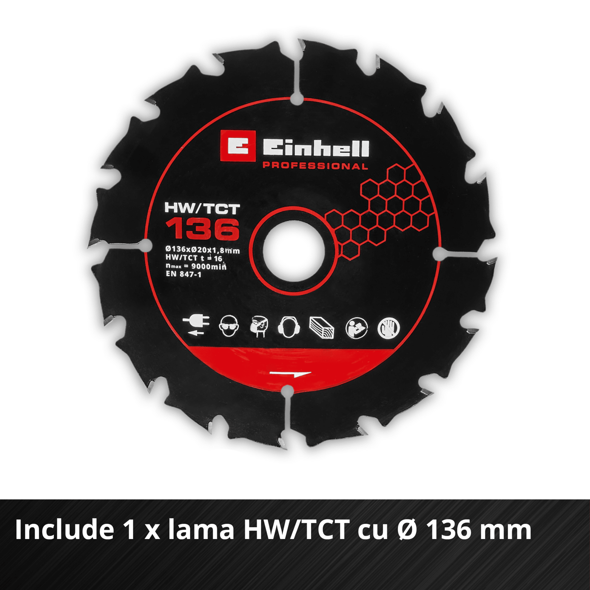 Circular de mana fara fir Einhell TP - CS 18/136 - C Li BL - Solo BricoMart - scule electrice si unelte profesionale - BricoMart