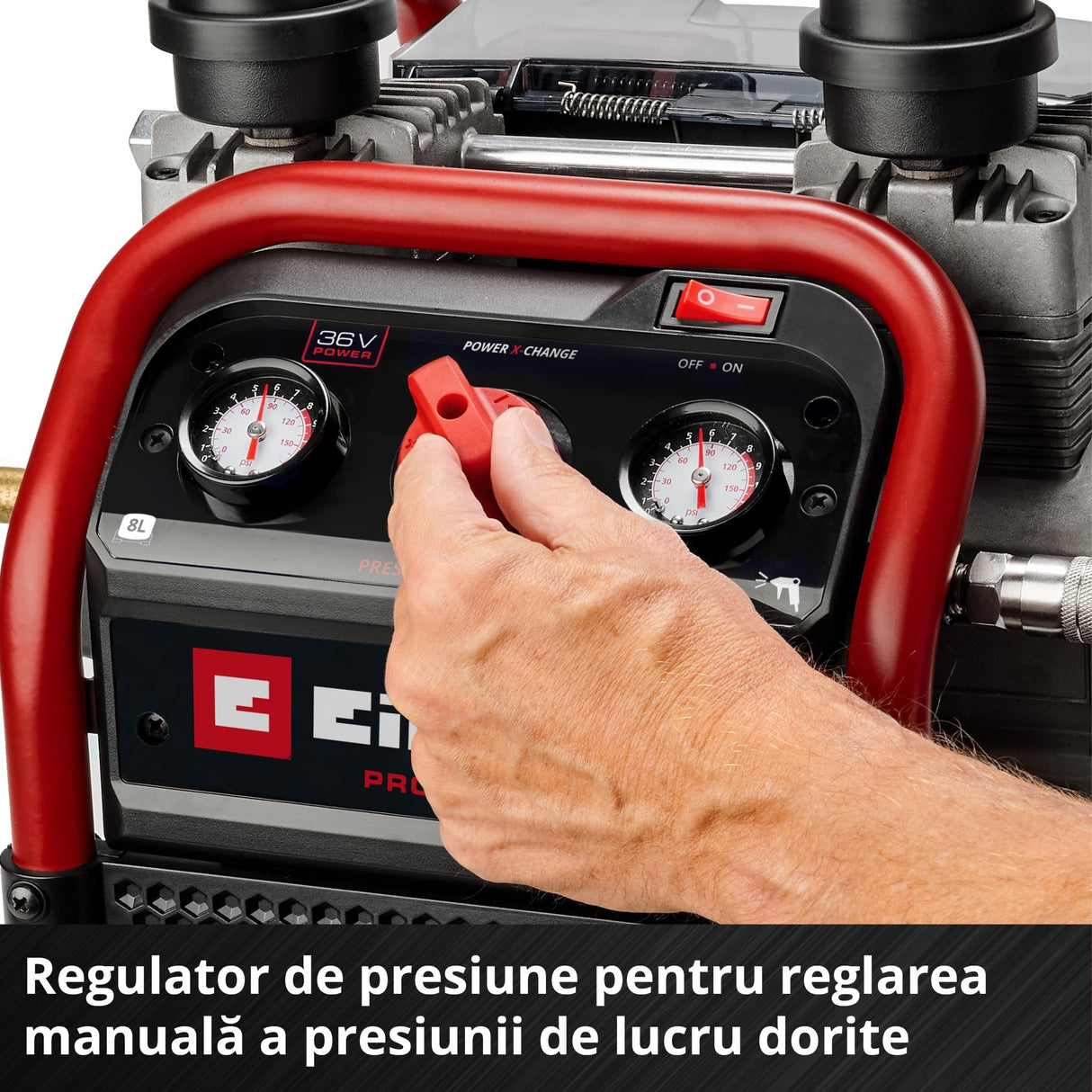 Compresor aer fara fir Einhell SILENZZO 36/210 - 8 l, 60 dB (A) BricoMart - scule electrice si unelte profesionale - BricoMart