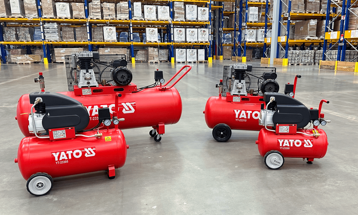 COMPRESOR AER YATO YT - 23310 100L, 10 BAR, 2200W , 360 l/min , 2850 rpm YATO - scule electrice si unelte profesionale - BricoMart