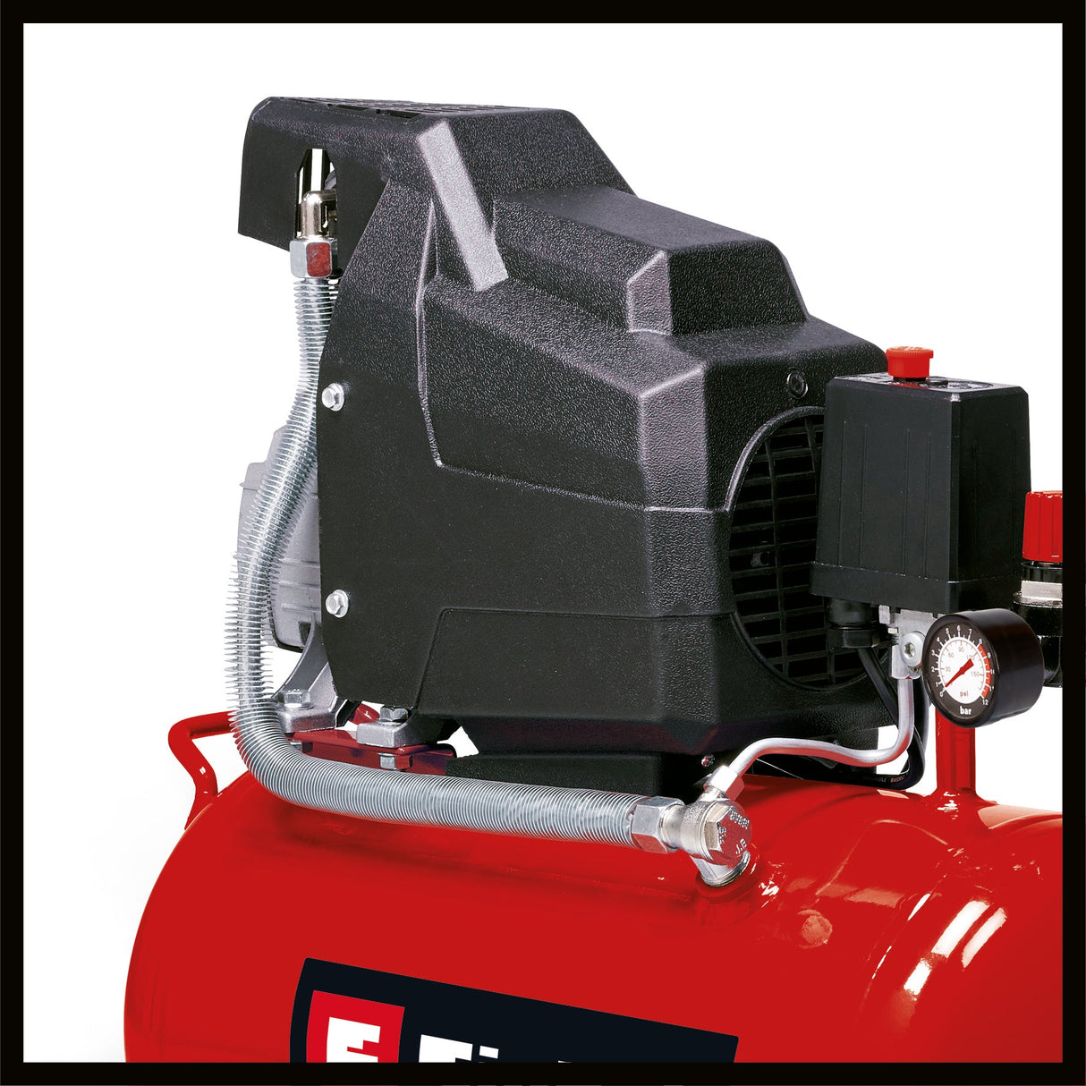 Compresor Einhell TC - AC 190/24/8, max. 8 bar, rezervor de 24 l, lubrifiere cu ulei, reductor de presiune, manometru + cuplaj rapid, supapa de sens unic/de siguranta, picior de cauciuc Einhell - scule electrice si unelte profesionale - BricoMart
