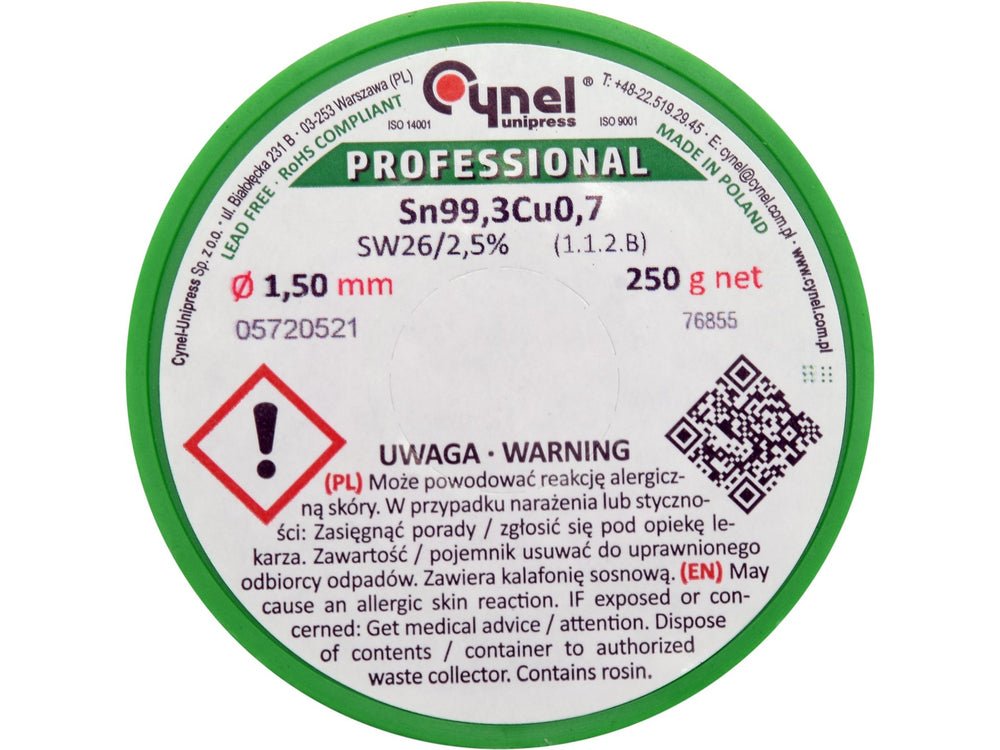 COSITOR FARA PLUMB, 1,5MM, 250G, SN99,3CU0,7 Toya 76855 Toya - scule electrice si unelte profesionale - BricoMart