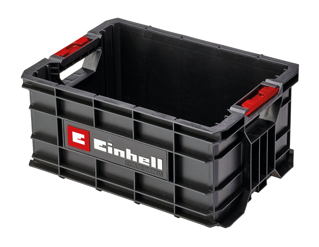 Cutie de scule originala Einhell E - Case, maxim 90 kg, stivuibila, cu inchidere, poate fi combinata cu sistemul Einhell E - Case, depozitare si transport scule si accesorii Einhell - scule electrice si unelte profesionale - BricoMart