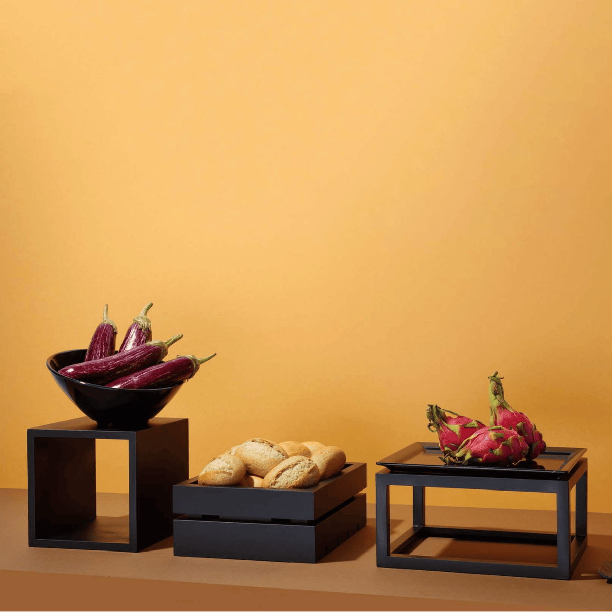 Cutie Madeira neagră pentru accesorii de masă cu mâner 280x180x120 mm Fine Dine