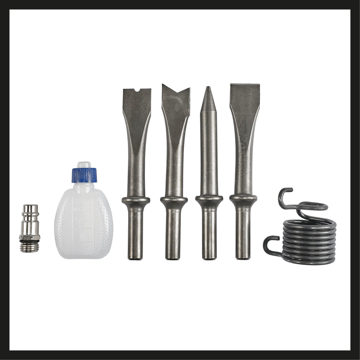 Dalta pneumatica Einhell TC - PC 45, functioneaza pe piatra + metal, incl. set de dalti din 4 parti de 120 mm, sticla mica de ulei (fara ulei, niplu de conectare, arc de tensionare Einhell - scule electrice si unelte profesionale - BricoMart