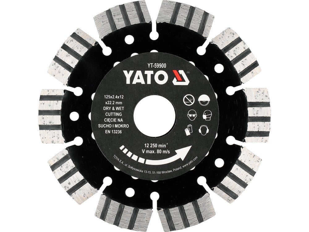 DISC PENTRU BETON ARMAT 125MM Yato YT - 59900 Yato - scule electrice si unelte profesionale - BricoMart