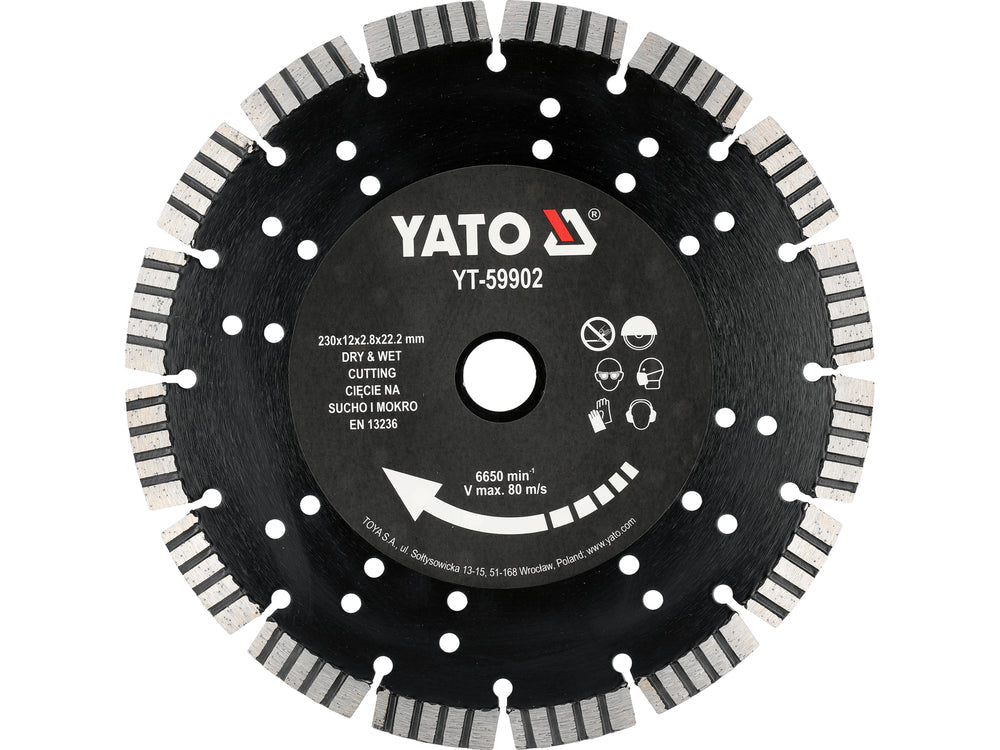 DISC PENTRU BETON ARMAT 230MM Yato YT - 59902 Yato - scule electrice si unelte profesionale - BricoMart