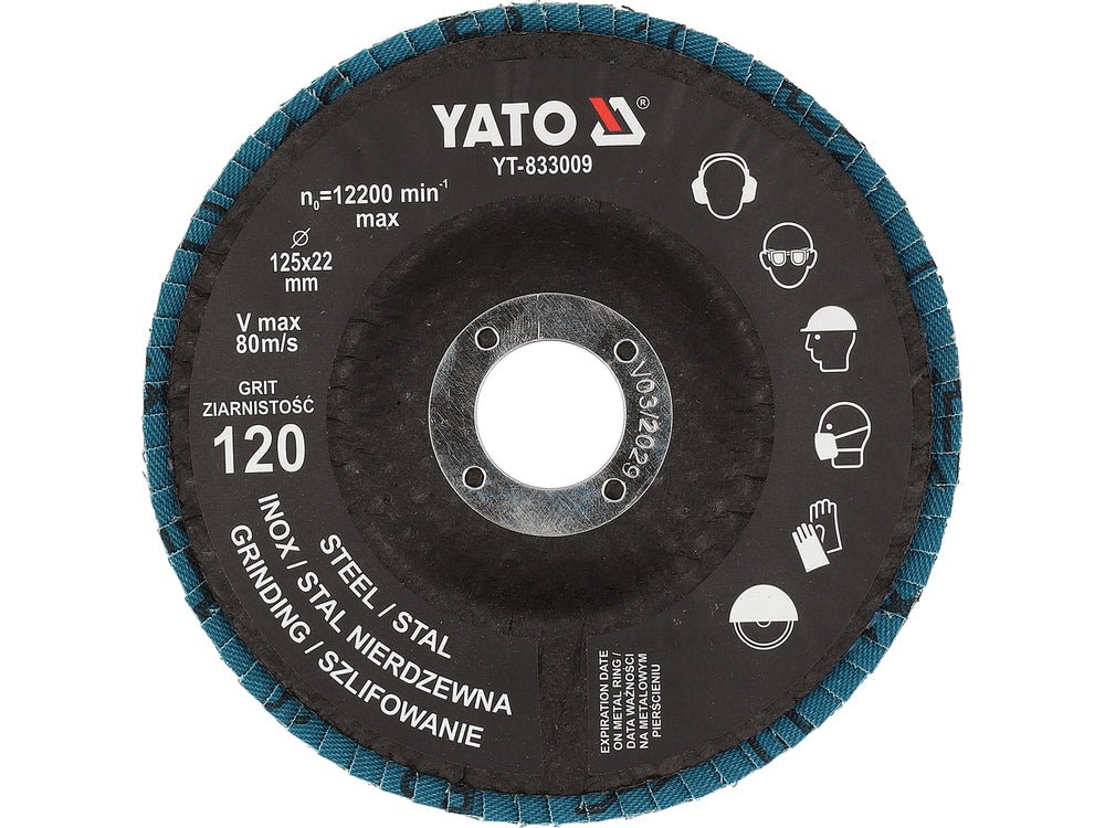 Disc pentru slefuit P120 YATO YT-833009, 125 mm