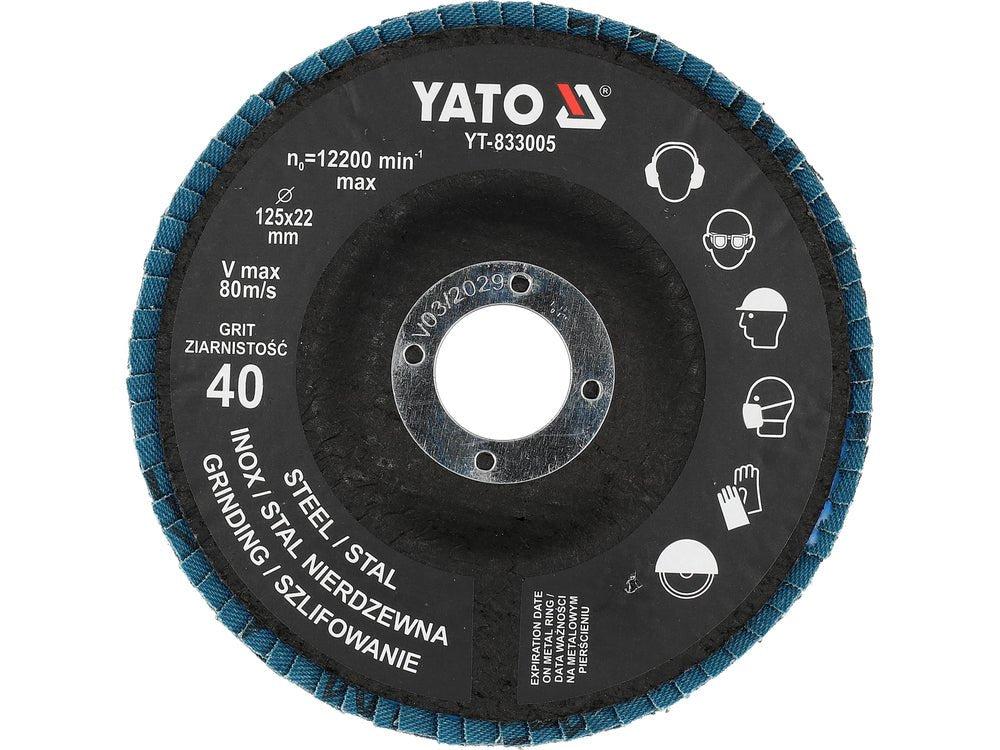 Disc pentru slefuit P40 YATO YT-833005, 125 mm