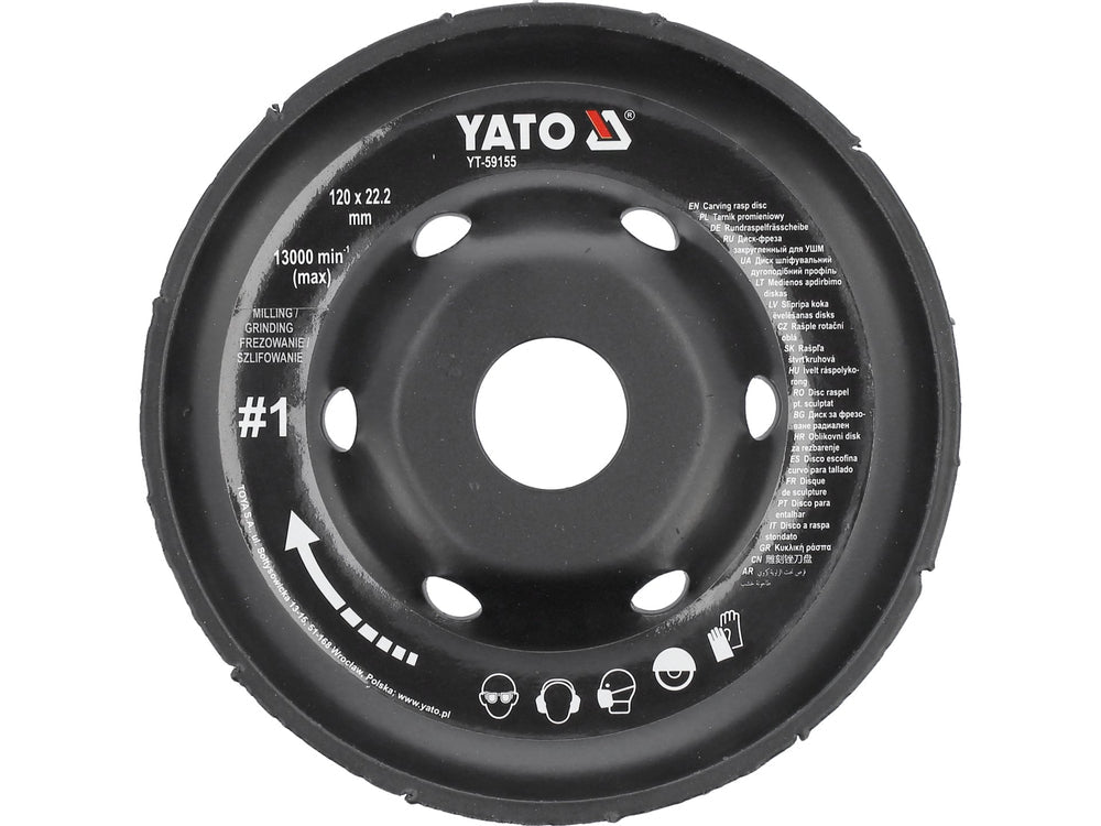 DISC RASPEL PENTRU POLIZOR UNGHIULAR, 120MM, NR1 Yato YT - 59155 Yato - scule electrice si unelte profesionale - BricoMart