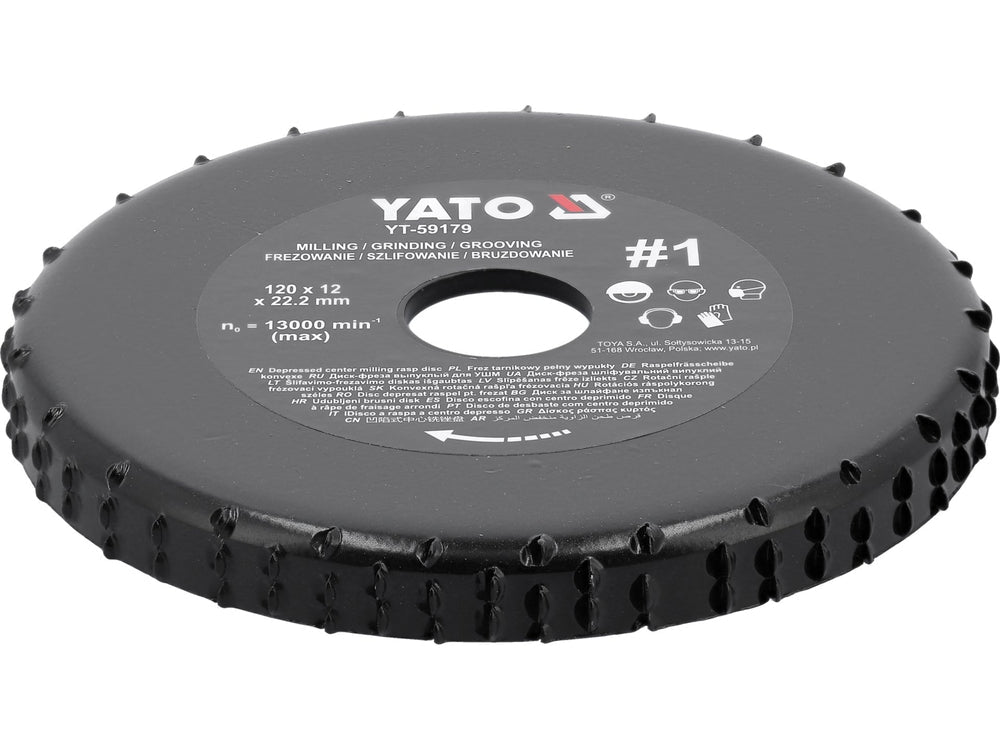 DISC RASPEL PENTRU POLIZOR UNGHIULAR, 120X12MM, NR1 Yato YT - 59179 Yato - scule electrice si unelte profesionale - BricoMart