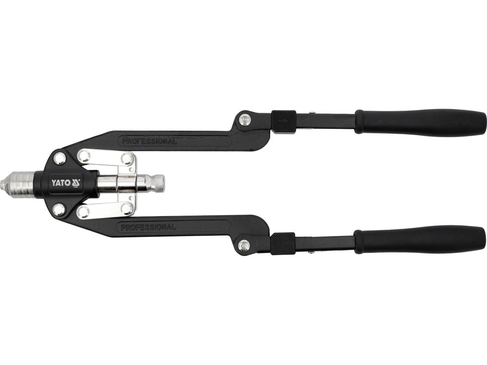 PROFESSZIONÁLIS 2 AZ 1-BEN SZEGECSPRÉS YATO YT-36088, szegecsek: 3,2, 4, 4,8, 6, 6,4 mm, szegecsanyák: M4, M5, M6, M8, M10