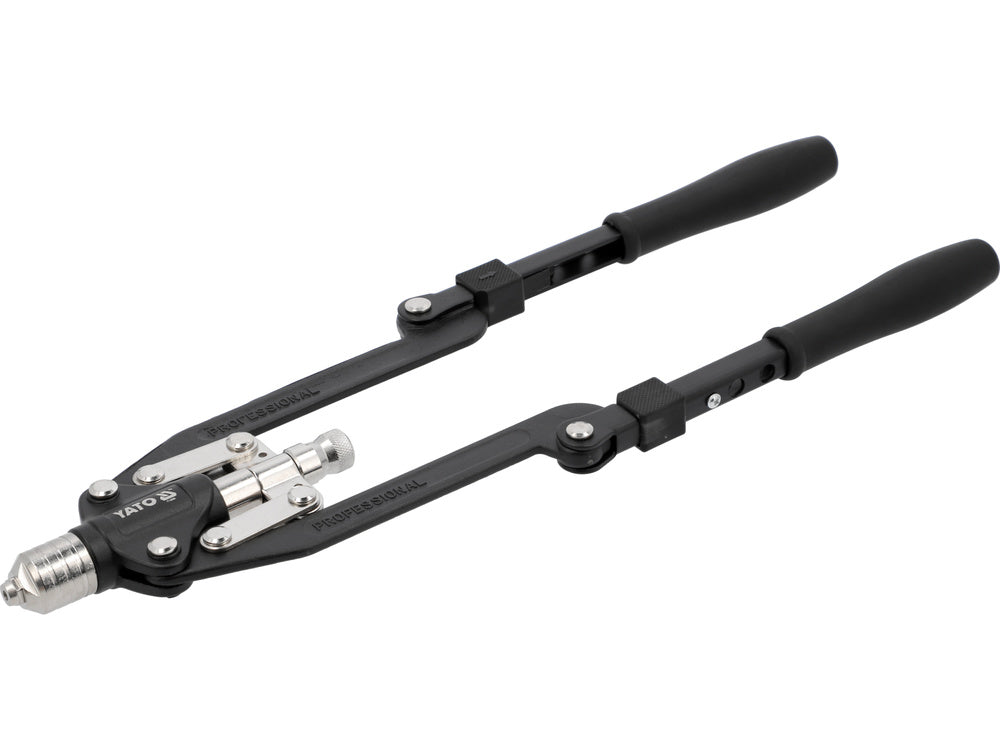 PROFESSZIONÁLIS 2 AZ 1-BEN SZEGECSPRÉS YATO YT-36088, szegecsek: 3,2, 4, 4,8, 6, 6,4 mm, szegecsanyák: M4, M5, M6, M8, M10