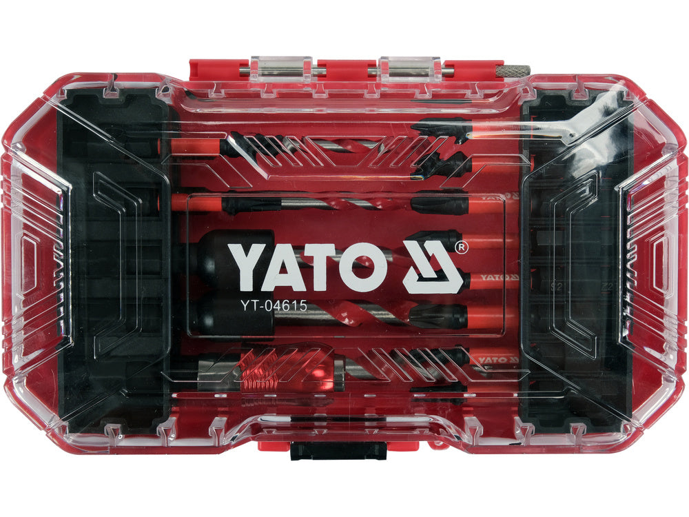 YATO YT-04615 ÜTVEFŰRŐ KÉSZLET, 18 RÉSZES, rozsdamentes acél, hatszögletű