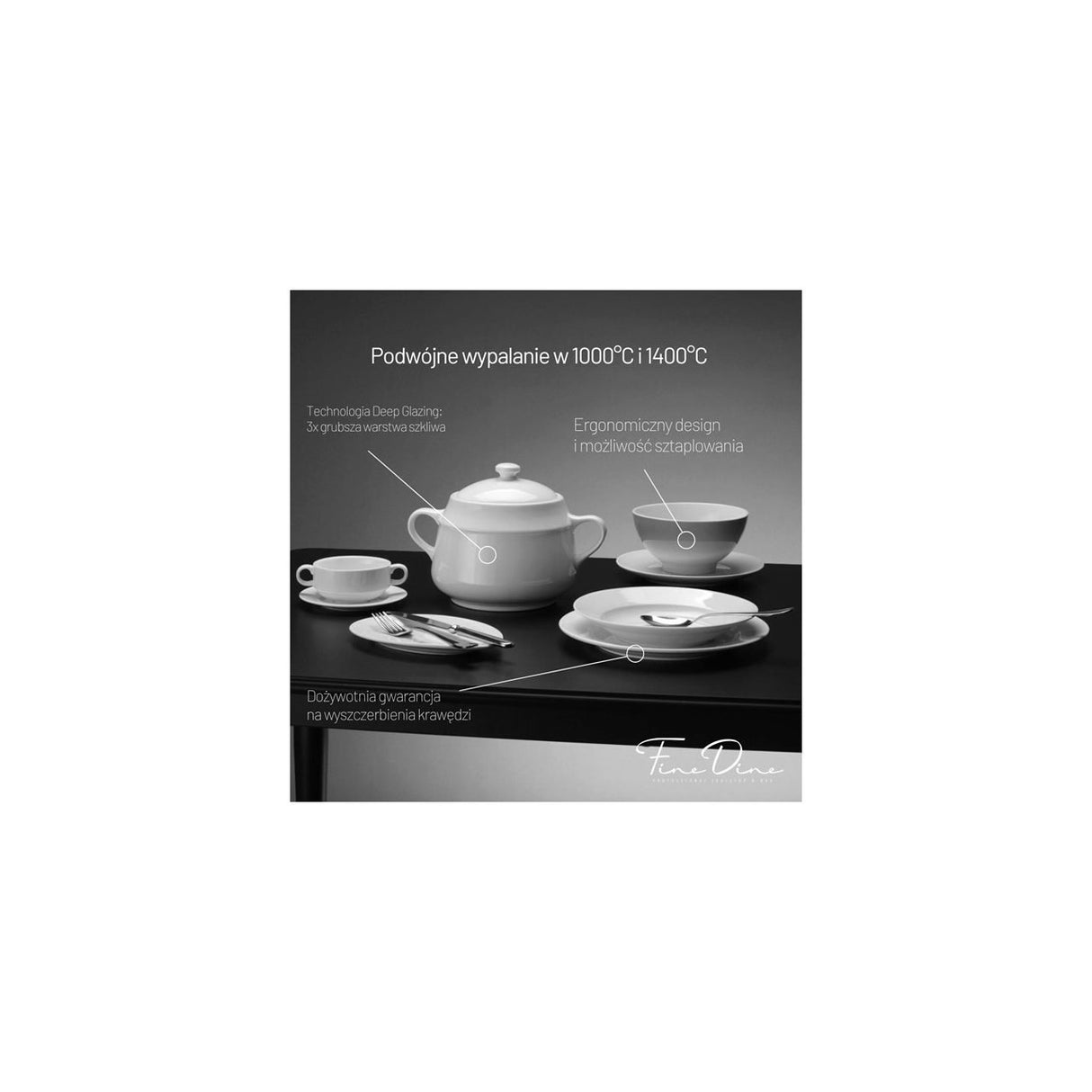 Farfurie cu margine înaltă Pure, 250mm Fine Dine