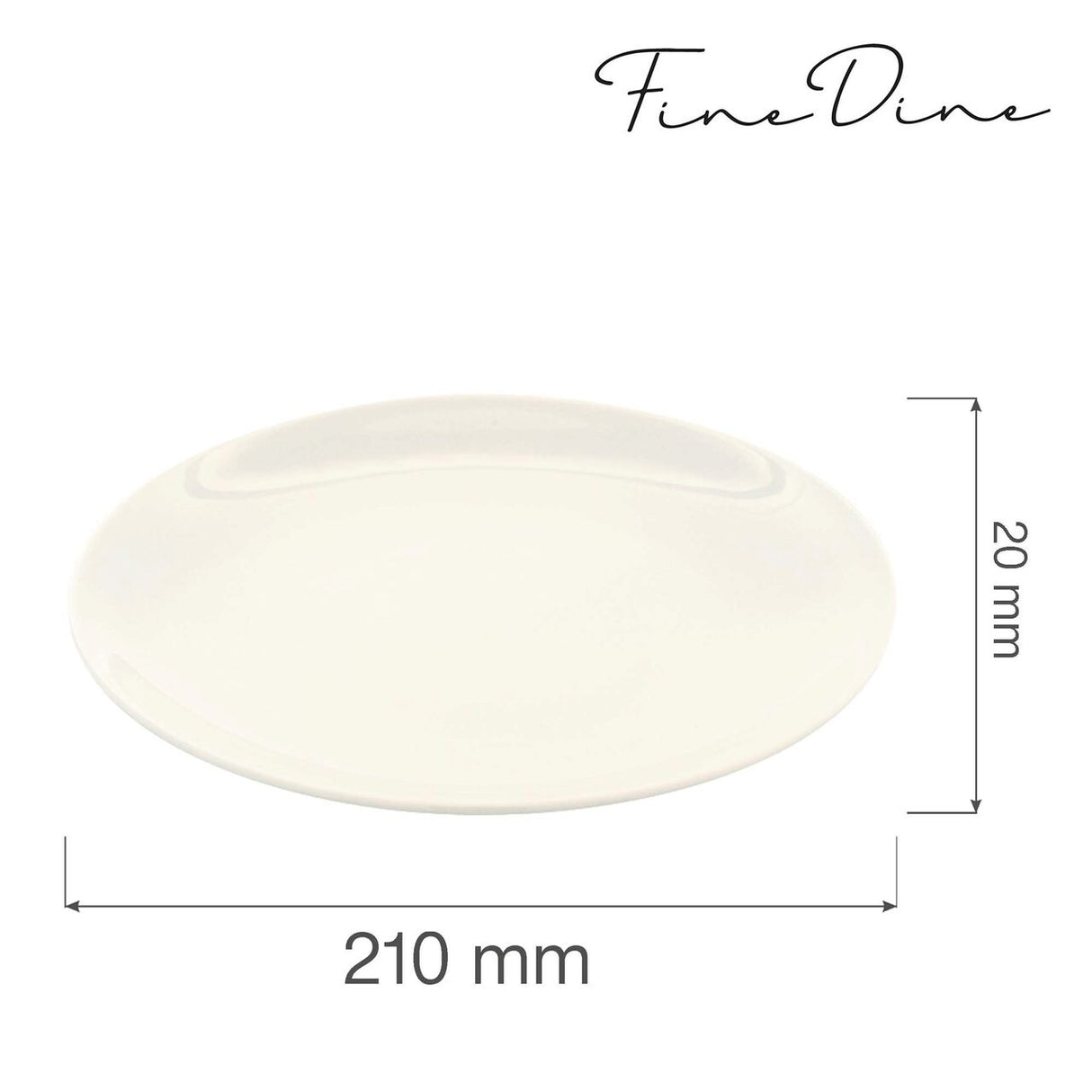 Farfurie intinsa Fine Dine, Crema 210 mm