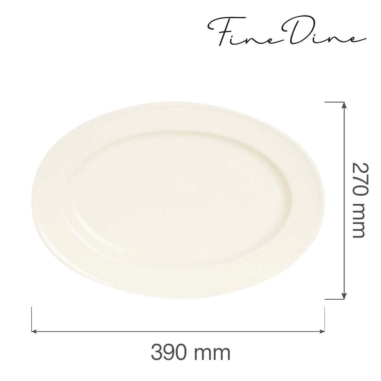 Farfurie ovală Fine DIne, Crema 390x270 mm