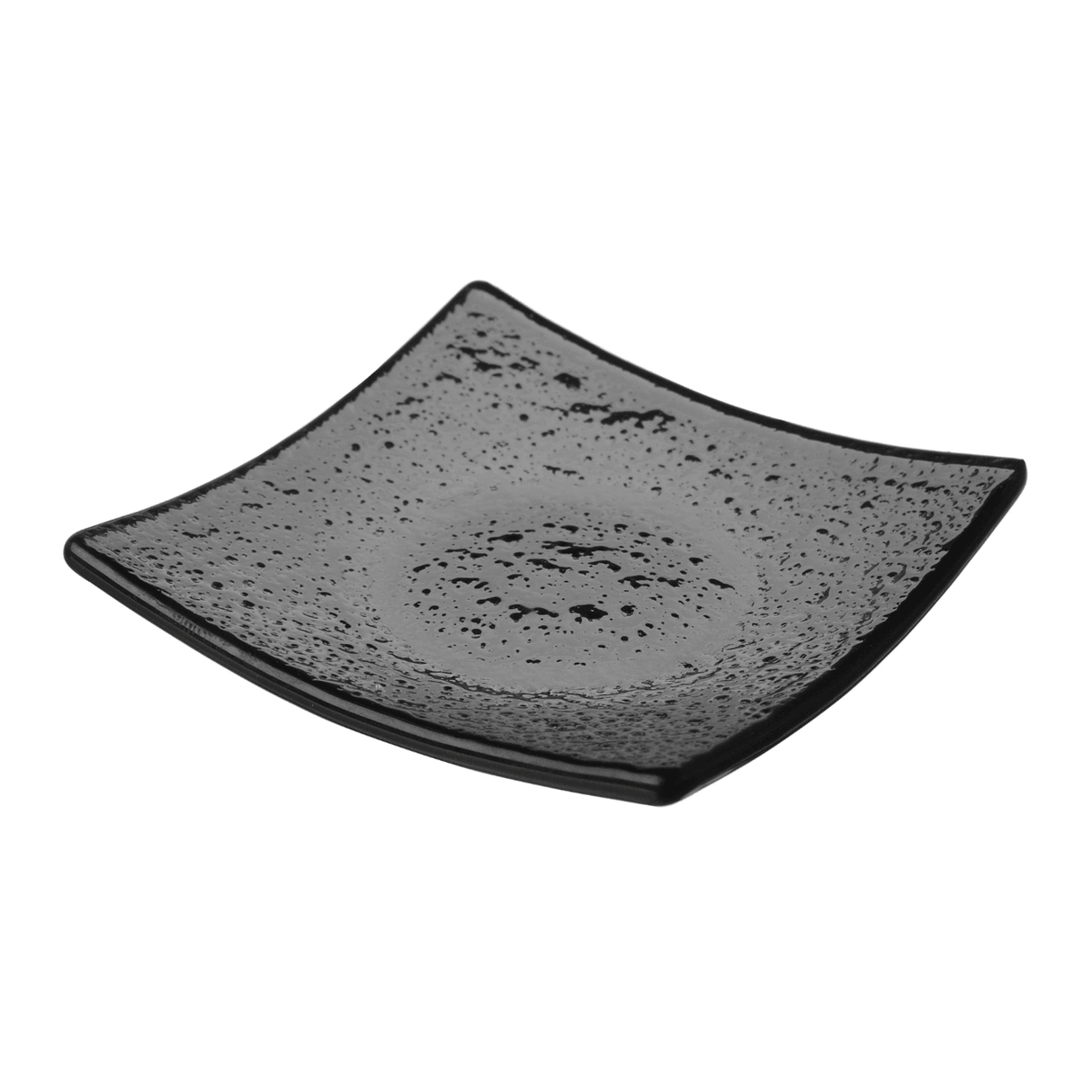 Farfurie patrata vetro fingerfood din sticla neagra, 80x80mm Fine DIne