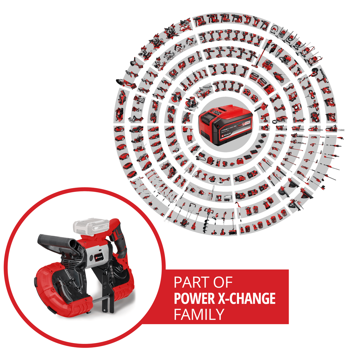 Fierastrau cu banda pe acumulator Einhell TE - MB 18/127 Li - Solo Power X - Change , 18V, inaltime de taiere 115 mm, latime de taiere 127 mm, lumina LED, incl. 2x benzi de Fierastrau pentru metal, fara acumulator Einhell - scule electrice si unelte profesionale - BricoMart