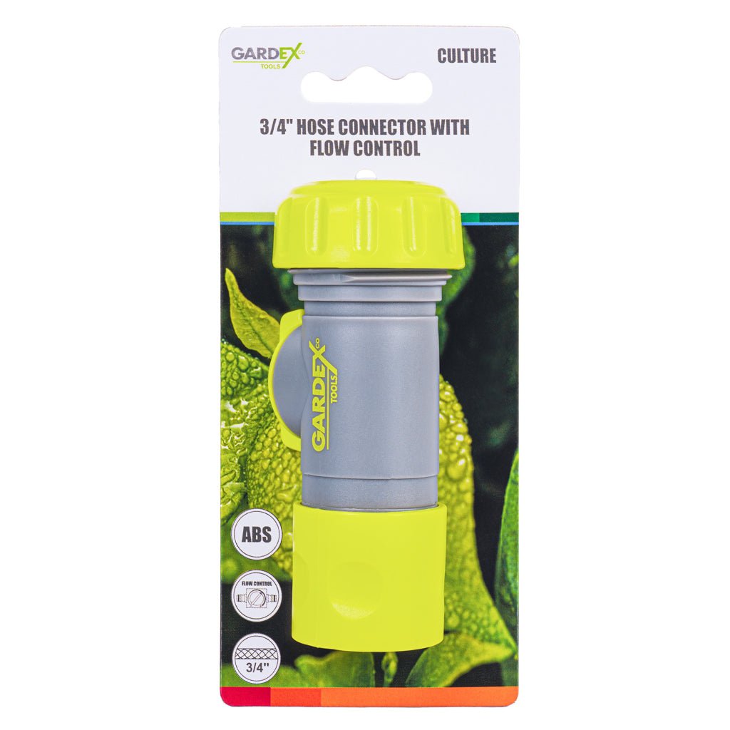 GARDEX Conector furtun 3/4" cu control al debitului CULTURE GX Conector de furtun 3/4" cu robinet CULTURE GX – o soluție practică pentru controlul fluxului de apă direct de pe furtun Gardex - scule electrice si unelte profesionale - BricoMart