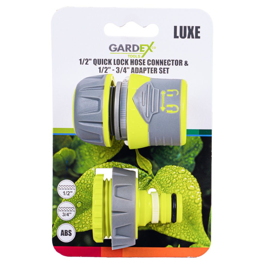 GARDEX Conector furtun rapidă 1/2" și set de adapt.1/2"-3/4"LUXE GX Gardex - scule electrice si unelte profesionale - BricoMart