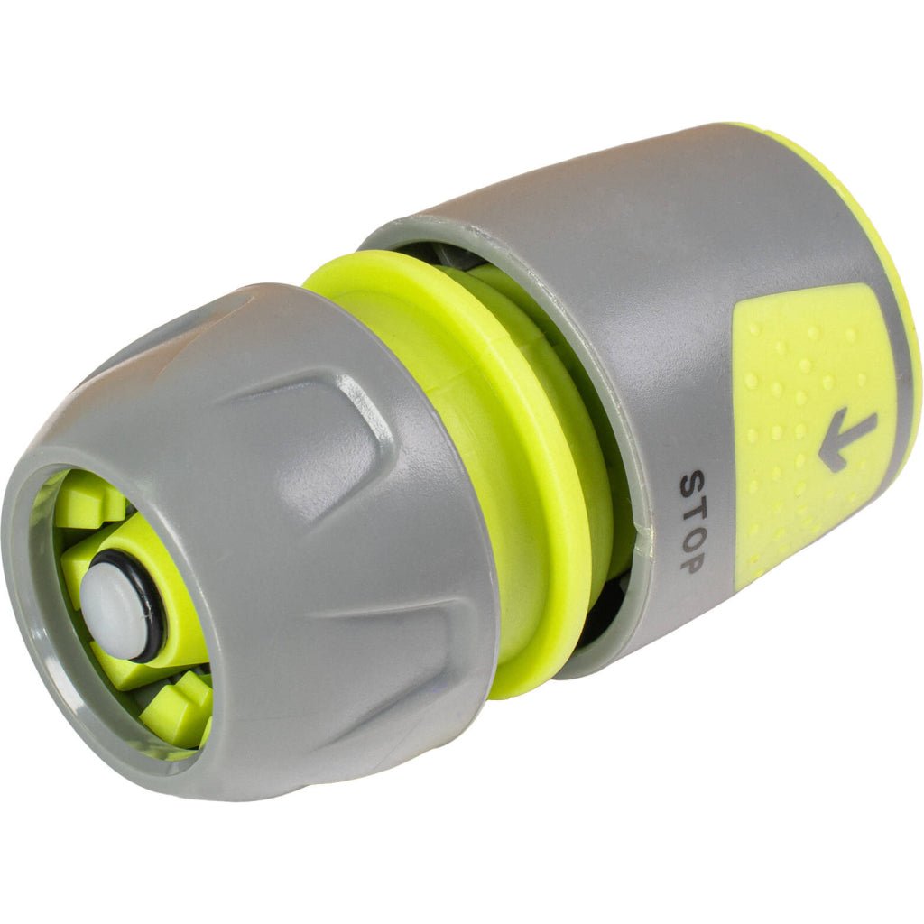 GARDEX Conector universal cu stop 1/2" - 3/4" CULTURE GX Structura conectorului este rezistentă la șocuri și intemperii, ceea ce îl face potrivit pentru utilizare în exterior Uș Gardex - scule electrice si unelte profesionale - BricoMart