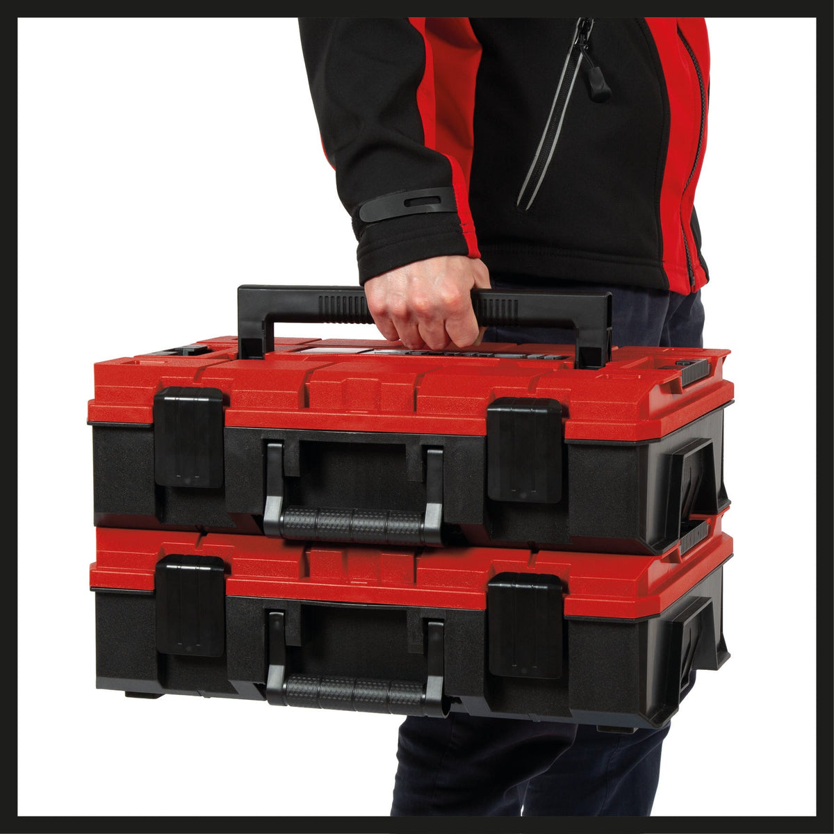 Geanta originala Einhell E-Case SF System, max. 25 kg, depozitare si transport universal pentru scule si accesorii, stivuibila, conectabila, incl. insertie din spuma Einhell - scule electrice si unelte profesionale - BricoMart