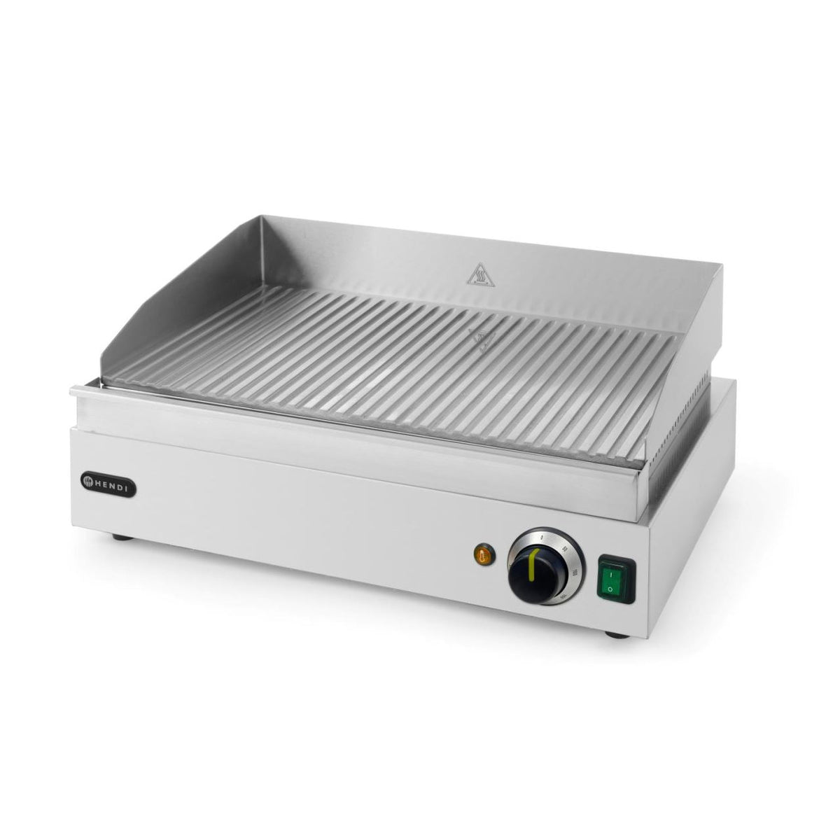Gratar electric HENDI Profi Line suprafata integrala striata, 550x380x(H)240 mm, inox, potrivit si pentru uz profesional
