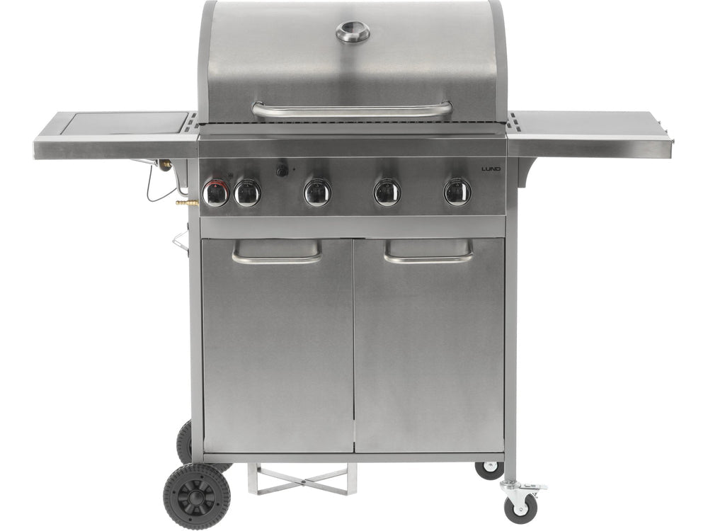 GRATAR PE GAZ AKKA 4+1 ARZATOARE, 16KW, SUPRAFATA DE GATIT DIN FONTA Lund 99655 - 3,2 kW, 11 kg, 136 x 53 x 109 cm, 63 x 40 cm Lund - scule electrice si unelte profesionale - BricoMart