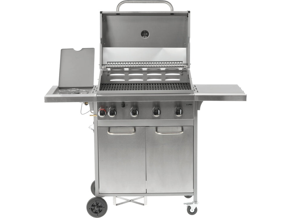 GRATAR PE GAZ AKKA 4+1 ARZATOARE, 16KW, SUPRAFATA DE GATIT DIN FONTA Lund 99655 - 3,2 kW, 11 kg, 136 x 53 x 109 cm, 63 x 40 cm Lund - scule electrice si unelte profesionale - BricoMart