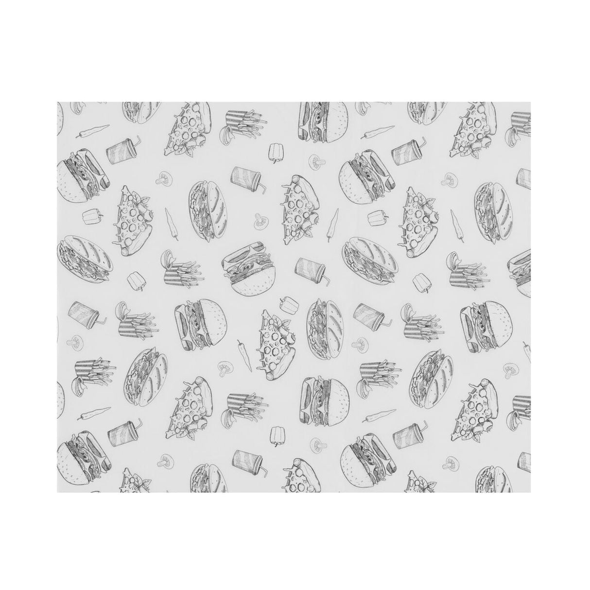 Hârtie pergamentată, HENDI, Model ilustrație fast-food, 500 buc., 200x250mm